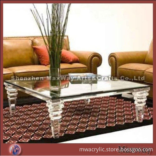Modern square crystal acrylic tea table